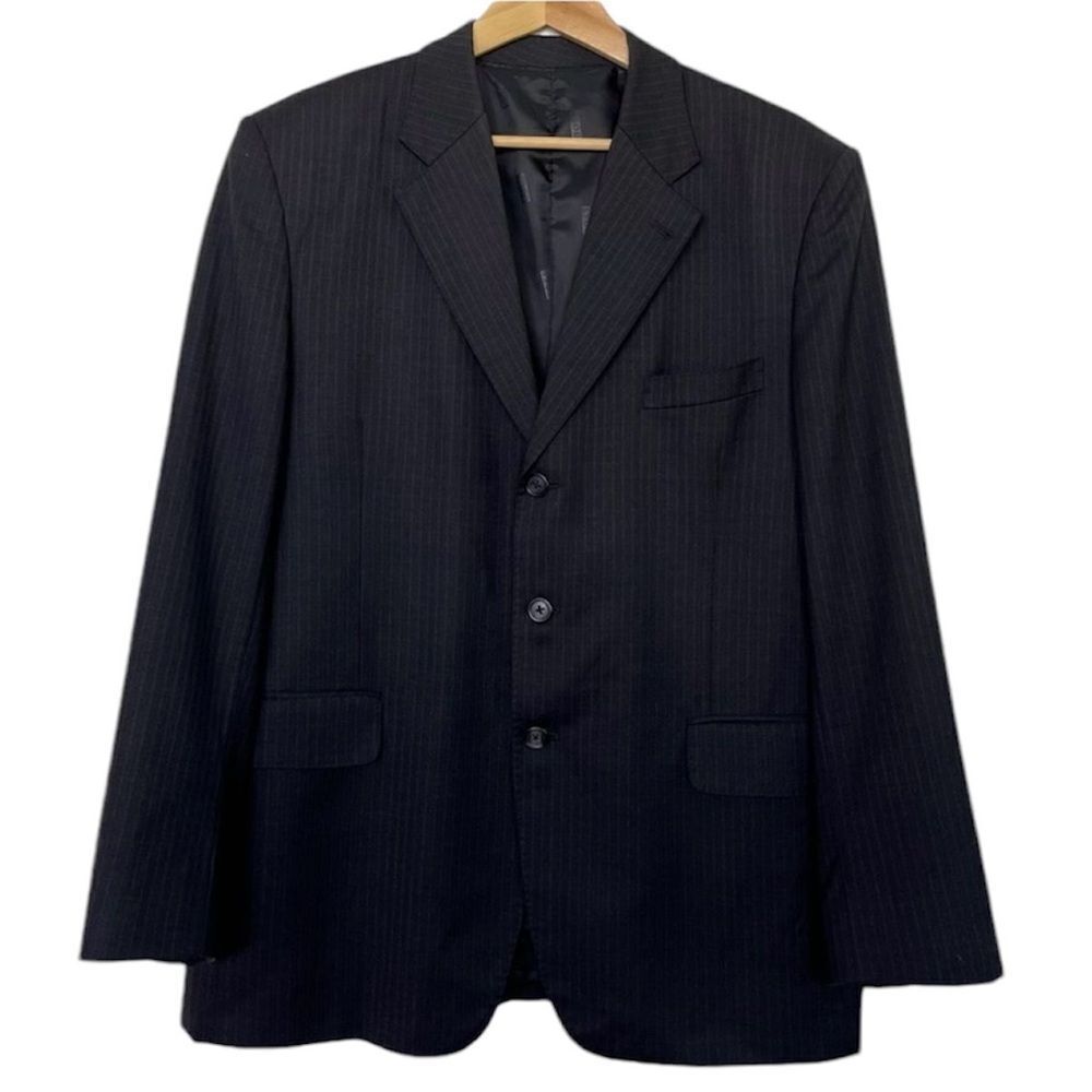 Hugo Boss Loro Piana Italy Super 120’s Wool 42R Black Blazer Jacket Sport Coat